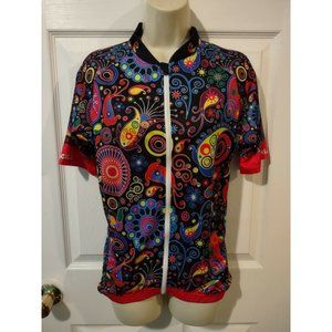 NWT Malciklo Bright Print Cycling Biking Bike Riding Shirt Jersey